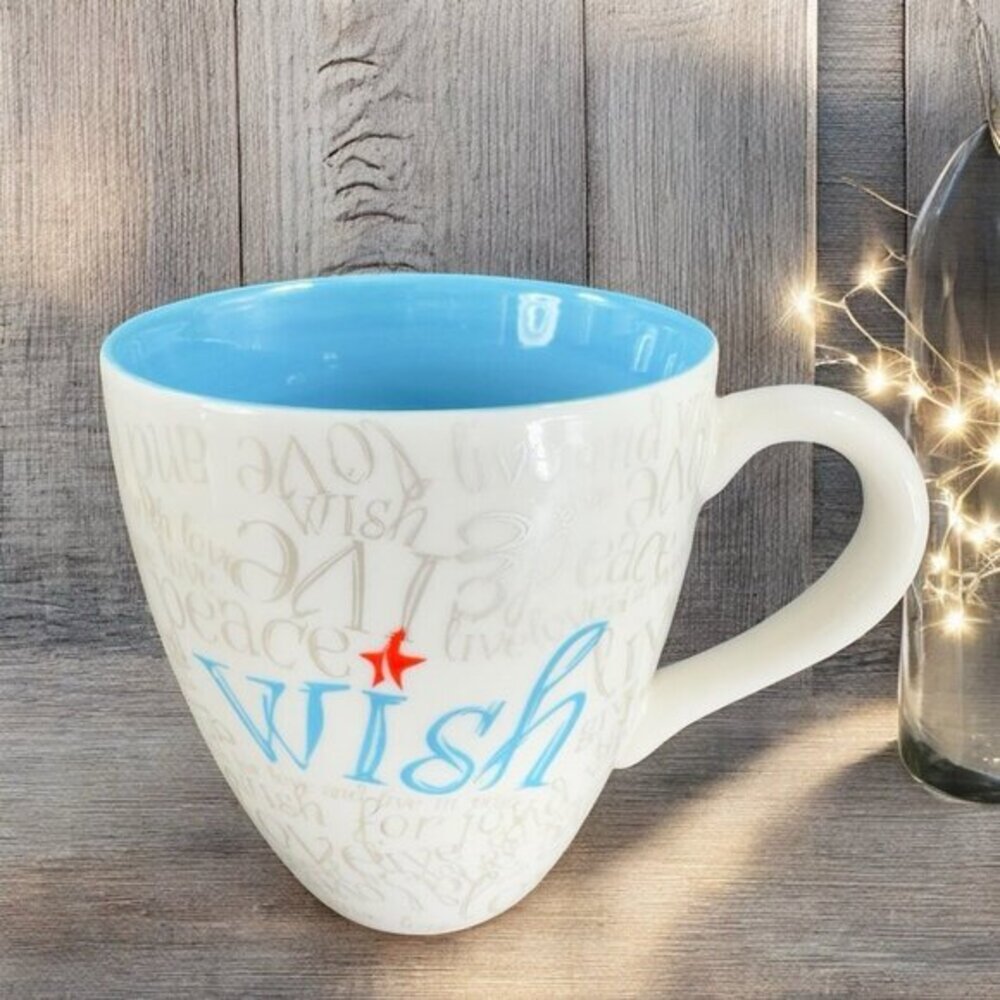 Starbucks WISH Peace Give Love 2005 Ceramic‎ Coffee Tea Mug Cup 12 oz Multicolor